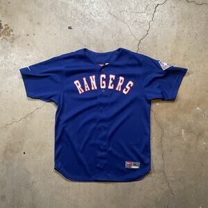 Retro Texas Rangers MLB Baseball Jersey Sewn Authentic Nike Team XL Blue